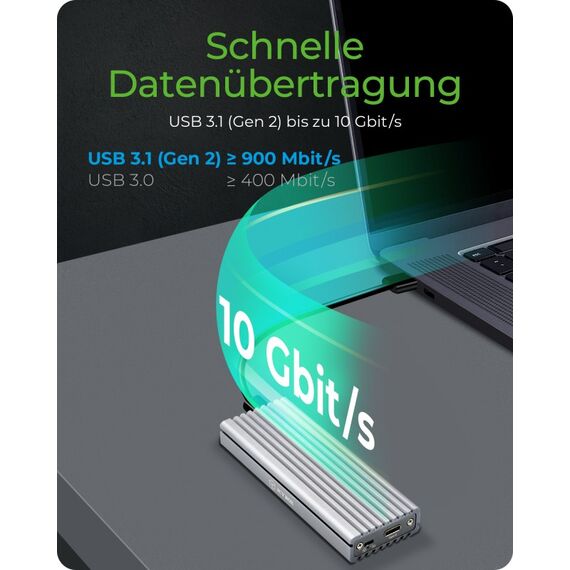 ICY BOX IB-1817Ma-C31, Type-C® USB 3.2 Gen 2 zu PCIe NVMe M.2 2230/2242/2260/2280 SSD Gehäuse mit Schreibschutz, 8 image