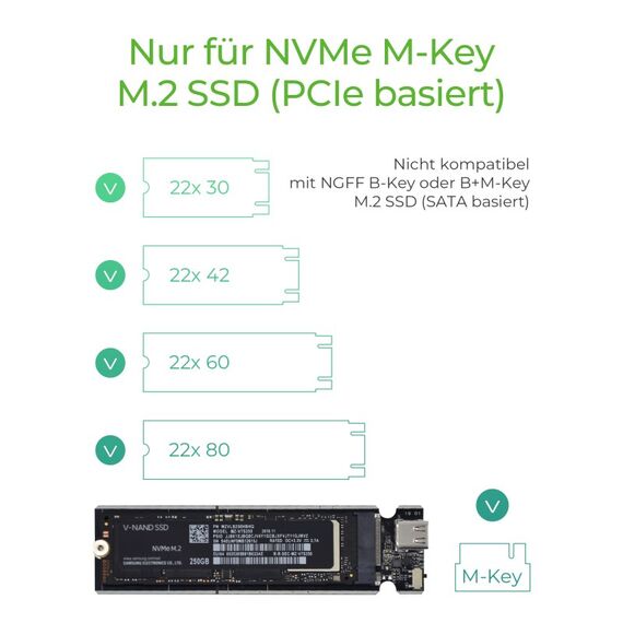 ICY BOX IB-1817Ma-C31, Type-C® USB 3.2 Gen 2 zu PCIe NVMe M.2 2230/2242/2260/2280 SSD Gehäuse mit Schreibschutz, 10 image