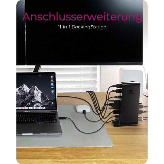 ICY BOX IB-DK2241AC, 11 in 1 USB 3.2 Gen 1 Notebook Dockingstation, USB 3.2 Gen 1 auf: 2x USB 3.2 Gen 1+2x Video(HDMI+DVI)+1xGigabitLAN+4xUSB 2.0+Audio+Charge, 8 image