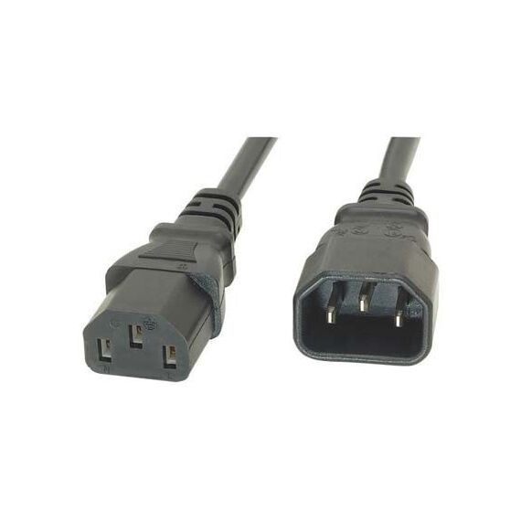 Diggelmann SPVB10-1 Stromkabel Schwarz 1 m C14-Koppler C13-Koppler, Farbe: Schwarz, Länge: 1 m