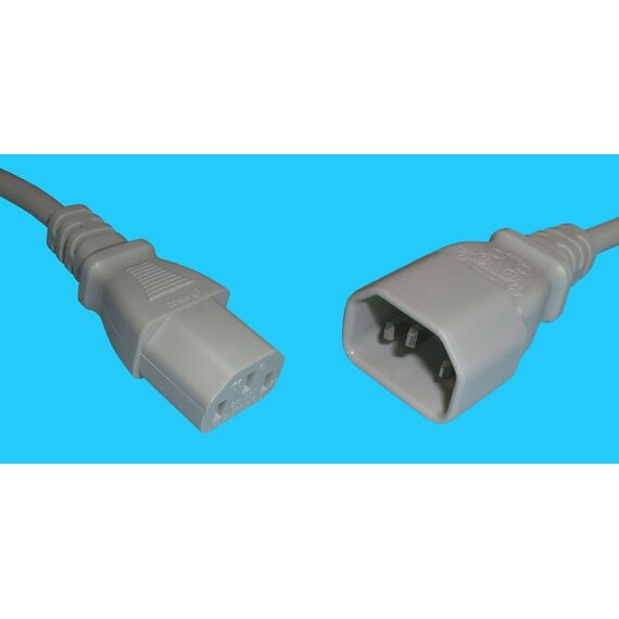 Diggelmann SPVG-1.5 Stromkabel Grau 1,5 m C13-Koppler C14-Koppler, Farbe: Grau, Länge: 1,5 m