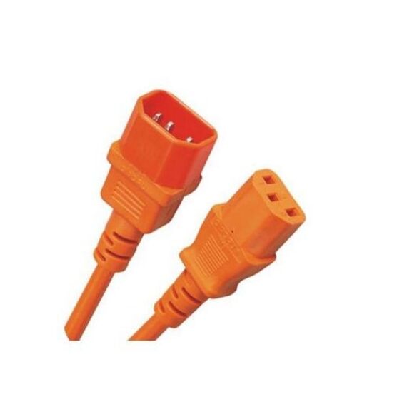 Diggelmann SPVOG10-2 Stromkabel Orange 2 m C14-Koppler C13-Koppler, Farbe: Orange, Länge: 2 m