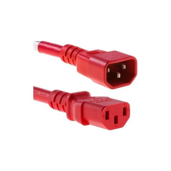Diggelmann SPVRD10-2 Stromkabel Rot 2 m C14-Koppler C13-Koppler, Farbe: Rot, Länge: 2 m