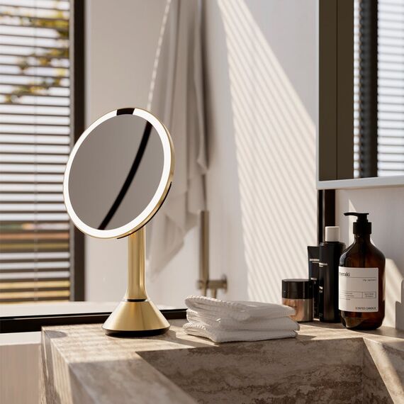simplehuman ST3061 Make-up-Spiegel Freistehend Rund Messing, 2 image
