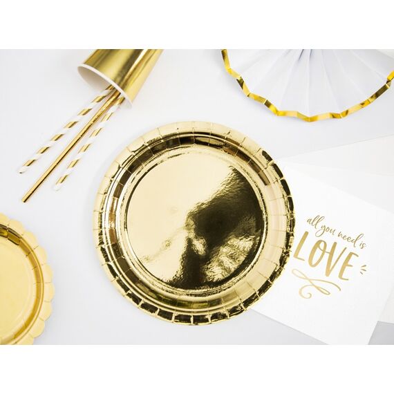 PartyDeco TPP58-019ME Einweggeschirr Teller, Farbe: Gold, 2 image