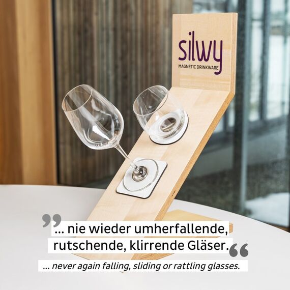 Silwy U000-QU-W-2 Untersetzer Kunstleder, Metall Quadratisch