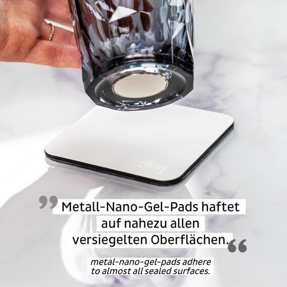 Silwy U000-QU-W-2 Untersetzer Kunstleder, Metall Quadratisch, 4 image