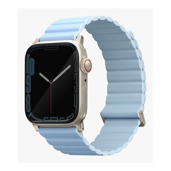 Uniq Revix Premium Edition Gurt Hellblau Echtes Leder, Silikon, Edelstahl, Farbe: Hellblau