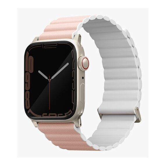 Uniq Revix Premium Edition Gurt Pink, Weiß Echtes Leder, Silikon, Edelstahl, Farbe: Pink, Weiß