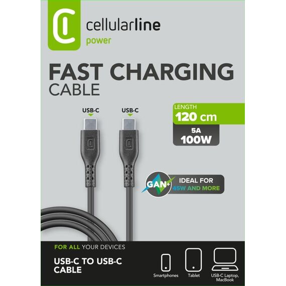 Cellularline USB-C Cable 5A 100W - 120 cm, 2 image