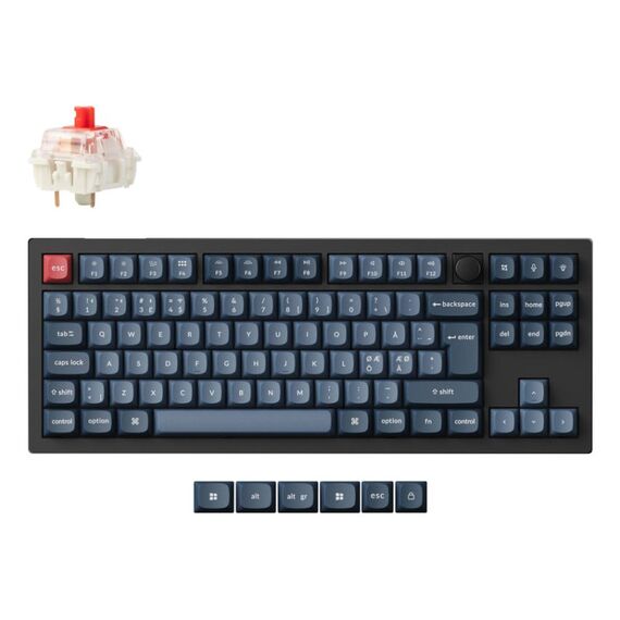 Keychron V3 Max Tastatur Universal USB + RF Wireless + Bluetooth Schwedisch Schwarz, Karbon