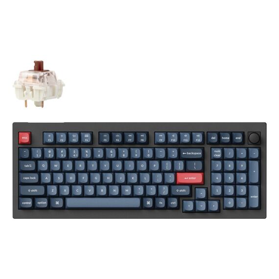 Keychron V5 Max Tastatur Universal USB + RF Wireless + Bluetooth Schwedisch Schwarz, Grau