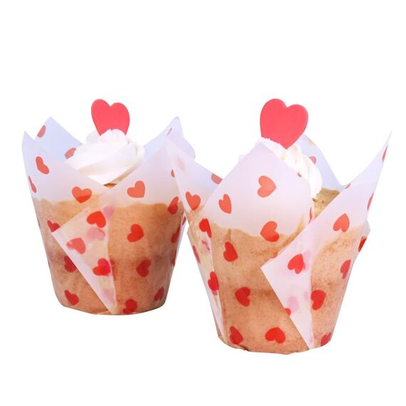 PME Valentinstag Tulpen-Muffinförmchen - Liebesherzen (24 Stück), 2 image