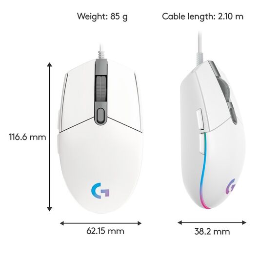 Logitech G 910-005797 Maus Gaming Rechts USB Typ-A 8000 DPI, 5 image
