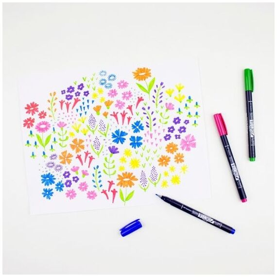 Tombow WS-BH-10P Filzstift Fein / Mittel Schwarz, Blau, Grün, Grau, Orange, Pink, Gelb 10 Stück(e), 7 image