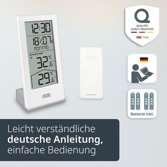ADE WS2324-1 Digitale Wetterstation Weiß LCD Akku, 4 image