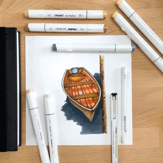 Ohuhu Y30-80600-28 Fineliner Schwarz 8 Stück(e), 6 image