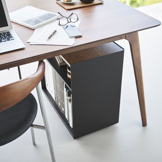 Yamazaki YA01425 Büro-Schubladenschrank Schwarz Stahl, Holz, 3 image
