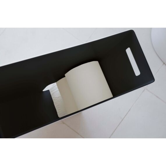 Yamazaki Toilettenpapierständer gross TOWER Schwarz Edelstahl Badezimmer-Organizer, 3 image
