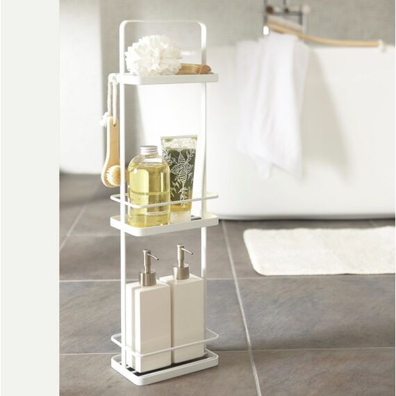Yamazaki 6634 Etagère & Platzsparer für Badezimmer Weiß Stahl