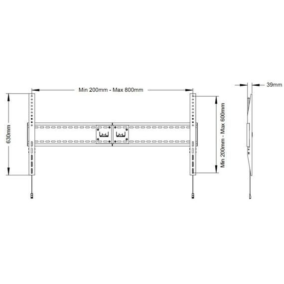 Multibrackets 1091 TV-Halterung 2,79 m (110") Schwarz, 8 image