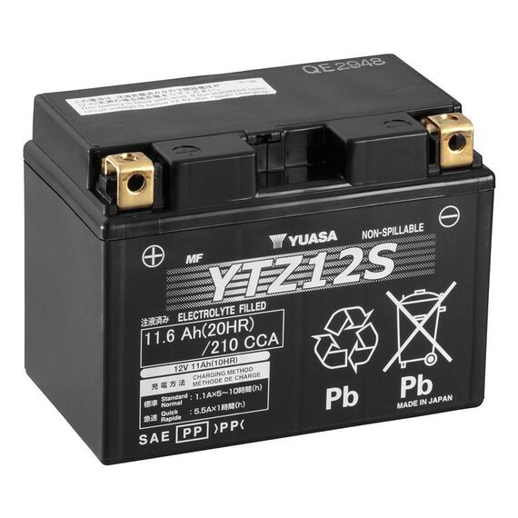Yuasa YTZ12S Fahrzeugbatterie AGM (Absorbierende Glasmatte) 11,6 Ah 12 V 210 A Motorrad