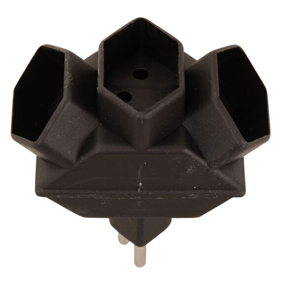 M. Schönenberger Abzweigstecker 3xT13, schwarz 3xT13, Stecker T12, inkl. Kinderschutz, Farbe: Schwarz