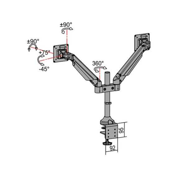 Multibrackets 2593 Flachbildschirm-Tischhalterung 81,3 cm (32") Tisch/Bank Schwarz, 16 image