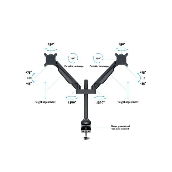 Multibrackets 2593 Flachbildschirm-Tischhalterung 81,3 cm (32") Tisch/Bank Schwarz, 4 image