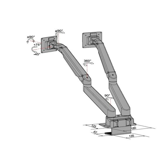 Multibrackets 3972 Flachbildschirm-Tischhalterung 81,3 cm (32") Tisch/Bank Silber, 15 image