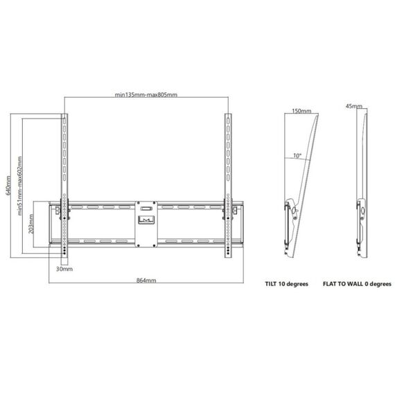 Multibrackets 4029 TV-Halterung 190,5 cm (75") Schwarz, 10 image