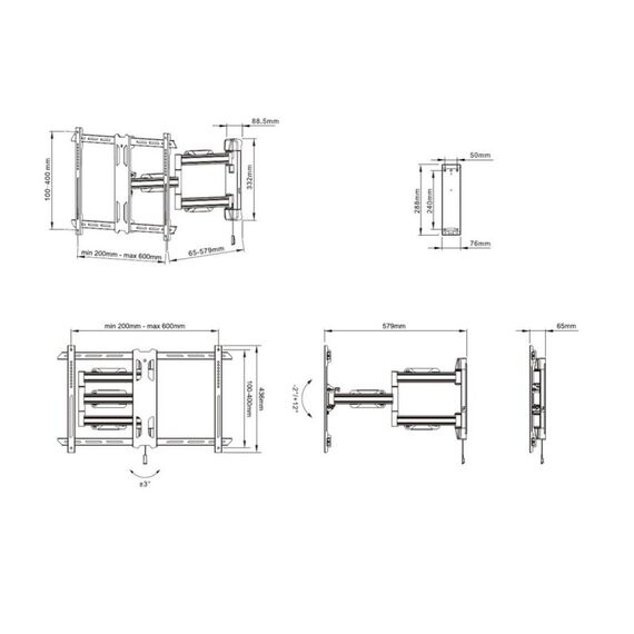 Multibrackets 6706 Halterung für Schilderdisplays 177,8 cm (70") Schwarz, 7 image