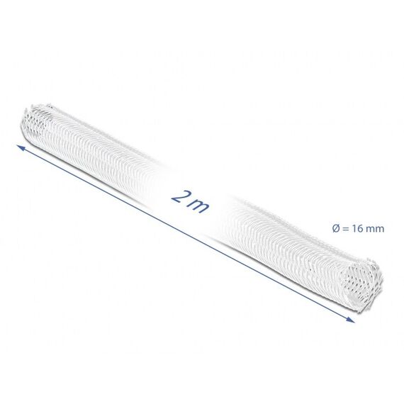 DeLOCK Geflechtschlauch selbstschließend 2 m x 16 mm weiß