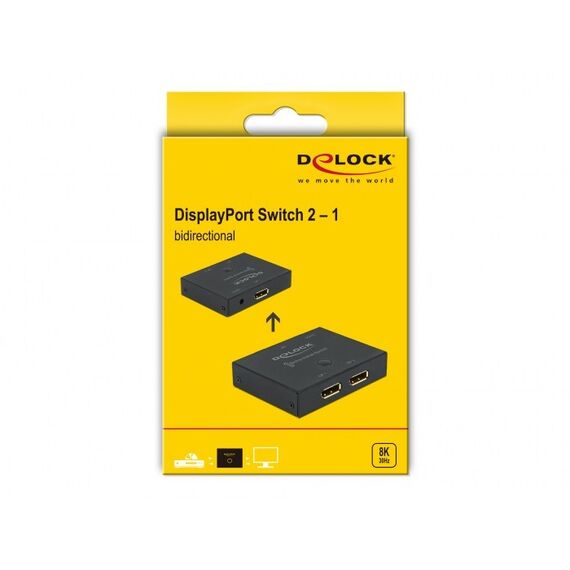 DeLOCK DisplayPort 2 - 1 Umschalter bidirektional 8K 30 Hz, 2 image