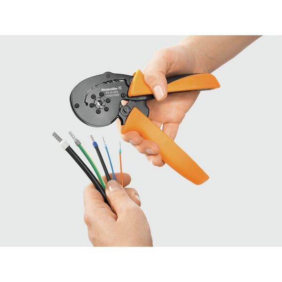 Weidmüller PZ 10 HEX Crimpwerkzeug Schwarz, Orange, 4 image