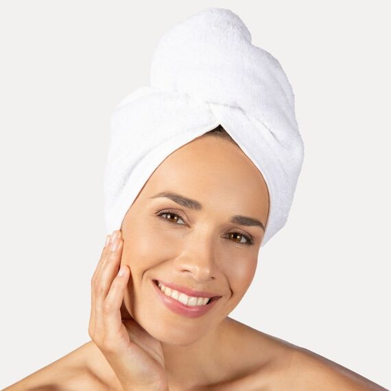 MÖVE 273397563-027067-001 Haarhandtuch Weiß Baumwolle, Farbe: Weiß