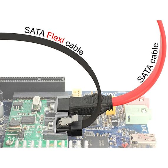 DeLOCK 0.2m 2xSATAIII SATA-Kabel 0,2 m Schwarz, 2 image