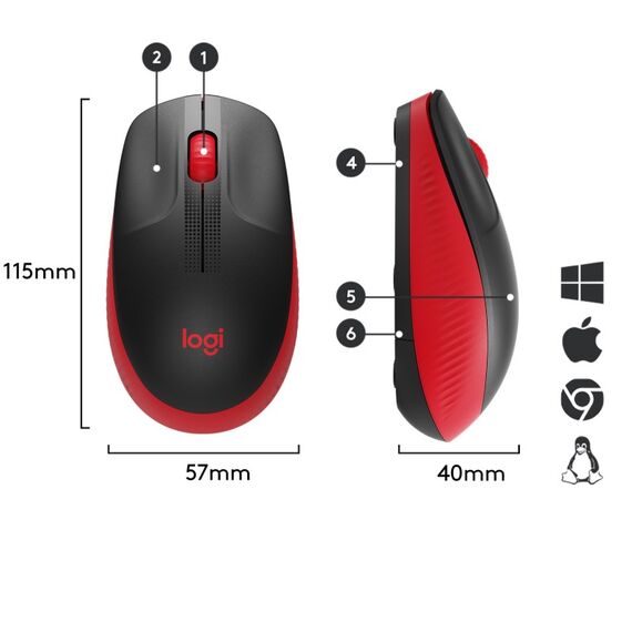 Logitech M190, Farbe: Rot, 5 image