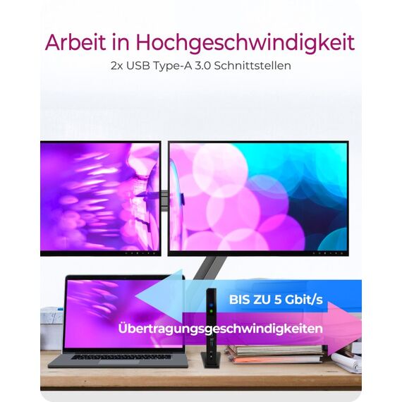 ICY BOX IB-DK2251AC, DisplayLink® USB 3.2 Gen 1 Notebook DockingStation, 2x HDMI® bis zu 2K@60 Hz, 3 image