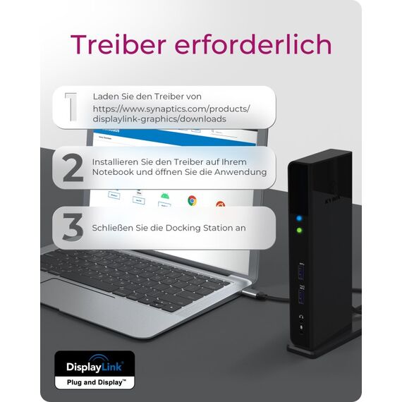 ICY BOX IB-DK2251AC, DisplayLink® USB 3.2 Gen 1 Notebook DockingStation, 2x HDMI® bis zu 2K@60 Hz, 5 image