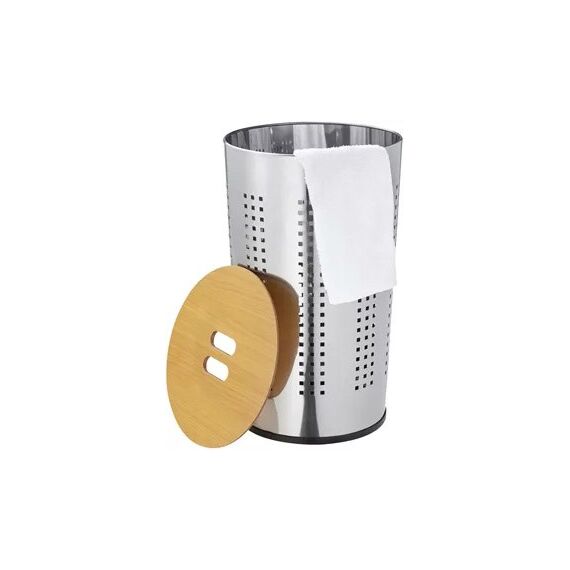 Diaqua 45122028 Wäschekorb 50 l Rund Edelstahl Braun, Silber, 2 image