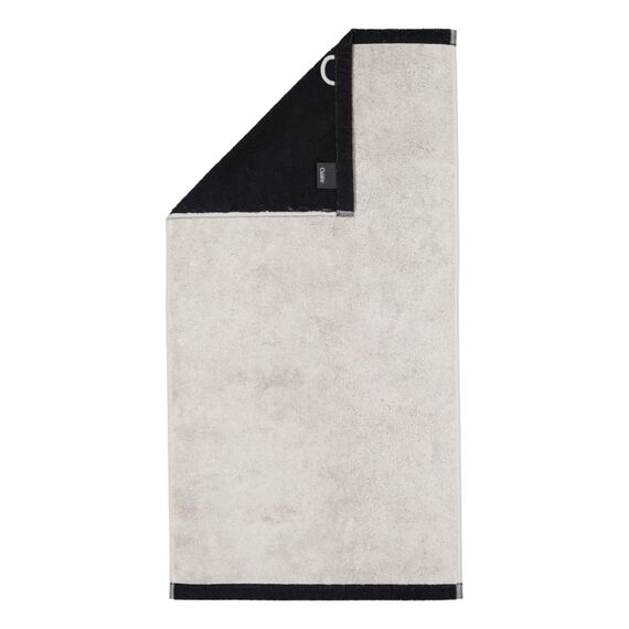 Cawö Handtuch Lifestyle Splash 50 x 100, Platin/Schwarz