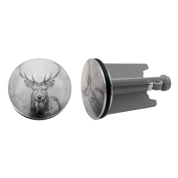 Diaqua Deer Ablaufstopfen Pop-up-Abflussstopfen Grau Kunststoff, Messing