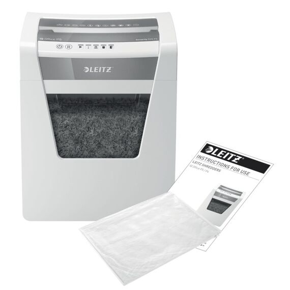 Leitz IQ Office P-5 Aktenvernichter Mikrogeschnittene Zerkleinerung 22,3 cm Weiß, 5 image