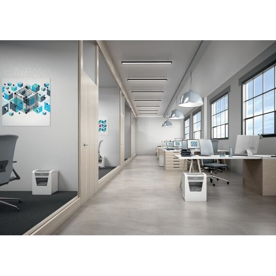 Leitz IQ Office P-5 Aktenvernichter Mikrogeschnittene Zerkleinerung 22,3 cm Weiß, 6 image