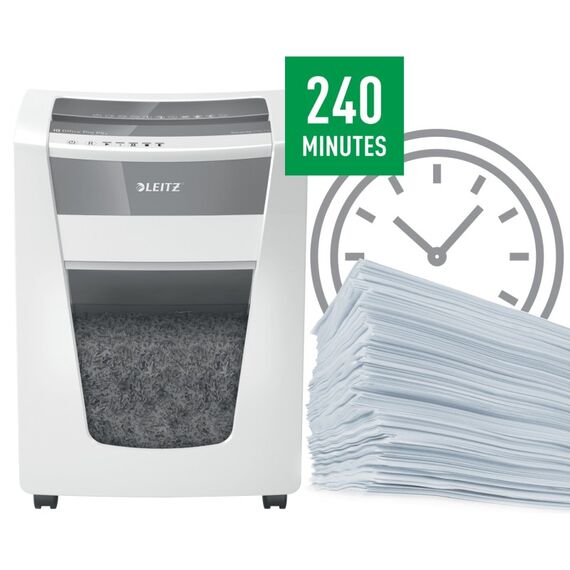 Leitz IQ Office Pro P5+ Aktenvernichter Mikrogeschnittene Zerkleinerung 23 cm Weiß, 4 image