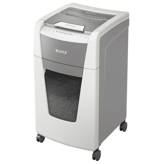 Leitz Automatischer Aktenvernichter Partikelschnitt-Zerkleinerung 55 dB 22 cm Weiß