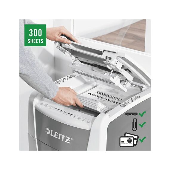 Leitz Automatischer Aktenvernichter Partikelschnitt-Zerkleinerung 55 dB 22 cm Weiß, 4 image