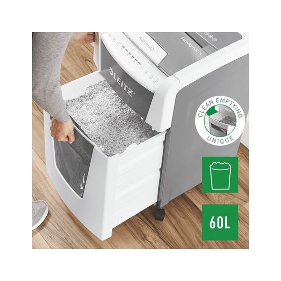 Leitz Automatischer Aktenvernichter Partikelschnitt-Zerkleinerung 55 dB 22 cm Weiß, 6 image