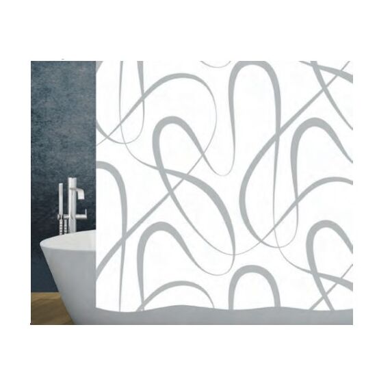Diaqua Swing Silver Duschvorhang Polyester Silber, Weiß